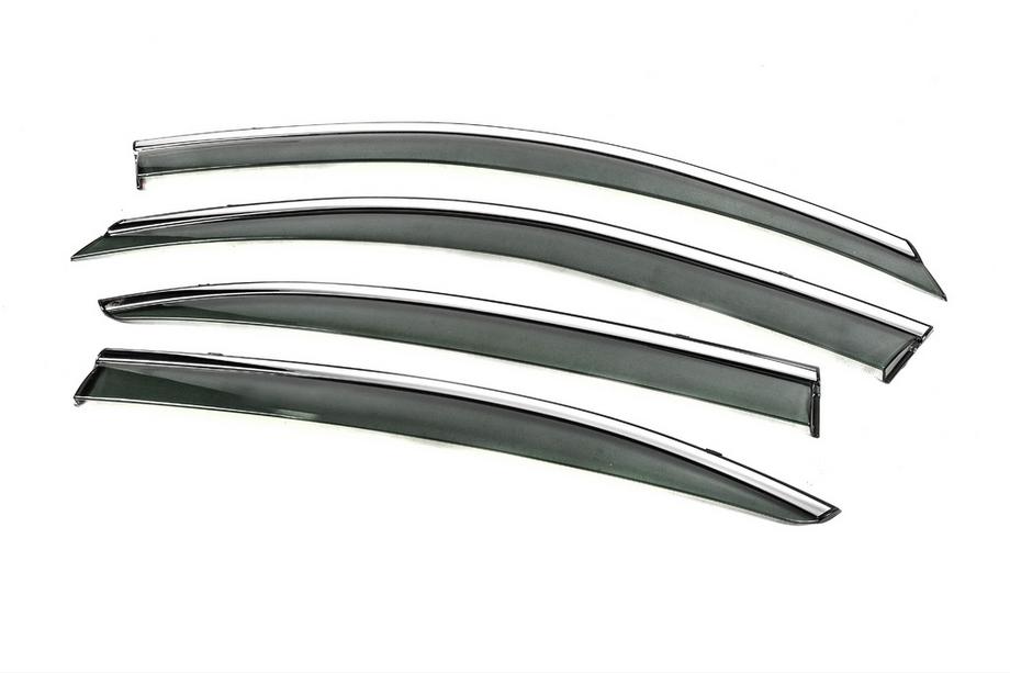 Skoda Octavia II A5 2006-2010 Deflectoare geamuri cu ornament cromat Niken Luxury (SD, 4 buc) Foto 3