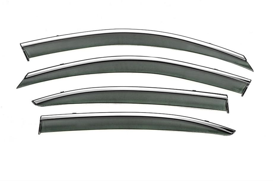 Skoda Octavia II A5 2010-2013 Deflectoare geamuri cu ornament cromat Niken Luxury (SD, 4 buc) Foto 1