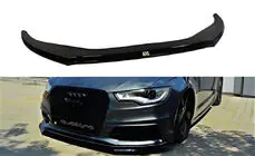 Audi A6 C7 2011-2017 Lip frontal DPT V-2 (pentru S-Line, 2011-2015) (negru lucios) foto 4