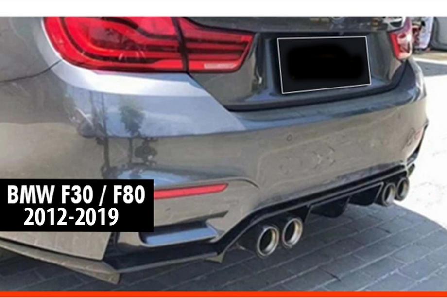 BMW 3 Series F30/F31 2012-2019 Difuzor Spate DPT V-2 (pentru Vorstainer, Negru Lucios) Foto 1