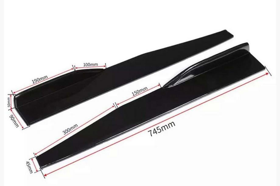 Extensii universale praguri laterale DPT Aero Black (Negru Lucios) Foto 8