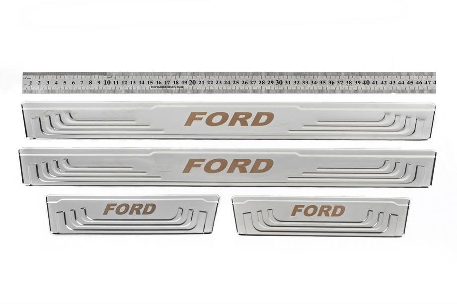 Ford Protectii prag universale Ford V-2 (4 buc, inox) Foto 1