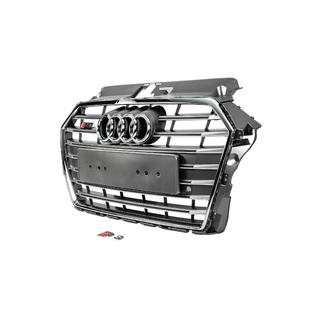 Grila fata S-Style (2016-2020, gri cu crom) Audi A3 2012-2020 foto 2