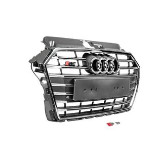 Grila fata S-Style (2016-2020, gri cu crom) Audi A3 2012-2020 foto 3