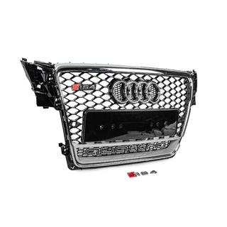 Grila fata cu inscriptie Quattro RS-style (2007-2011, neagra) foto 3