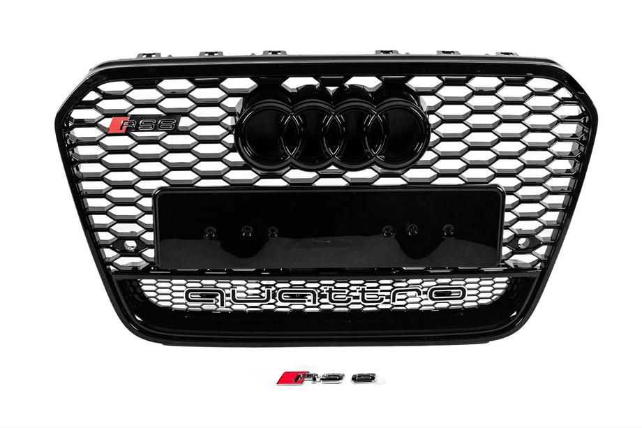Audi A6 C7 2011-2017 Grila fata RS-style neagra cu inscriptie Quattro (2011-2014) Foto 1