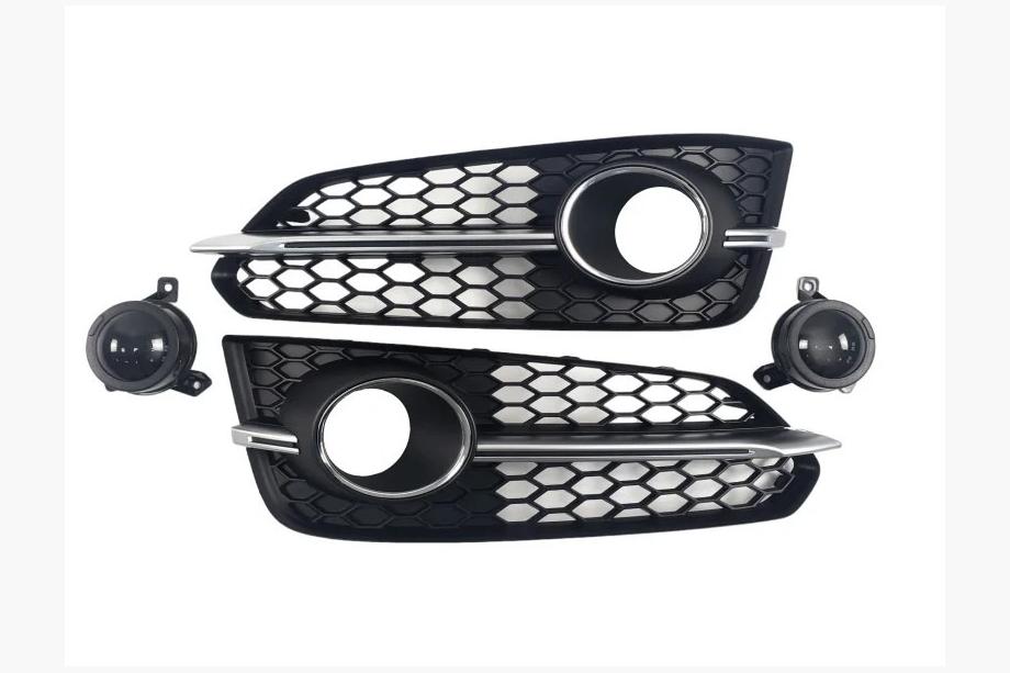 Audi A8 2010-2018 Grile proiectoare ceata cu proiectoare (2014-2018, 2 buc, Negru cu Gri) Image