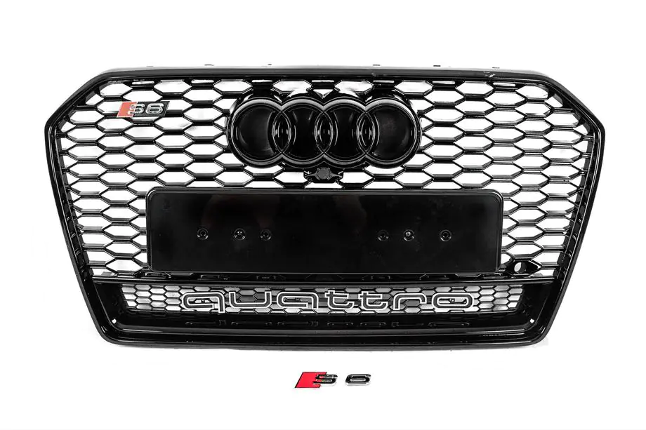 Audi A6 C7 2011-2017 Grila fata neagra stil RS cu emblema Quattro (2014-2017) Foto 1