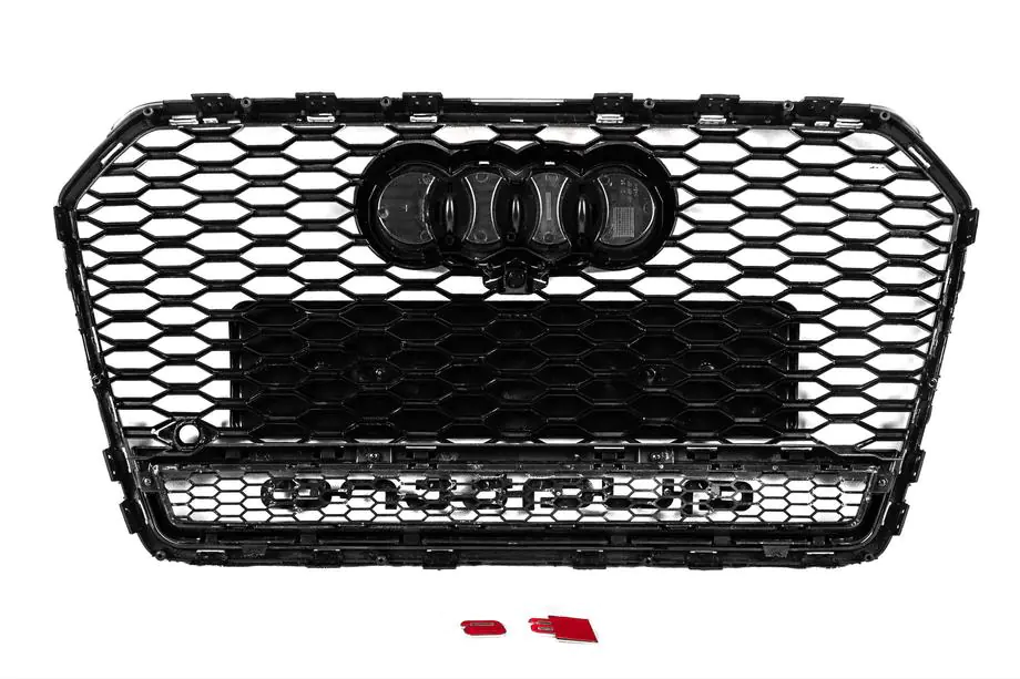 Audi A6 C7 2011-2017 Grila fata neagra stil RS cu emblema Quattro (2014-2017) Foto 4