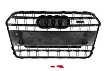 Audi A6 C7 2011-2017 Grila Fata Neagra cu Rama Cromata S-Style (2014-2017) foto 4