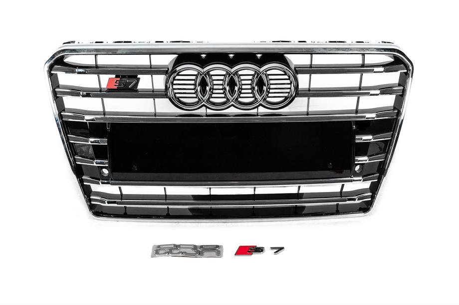 Audi A7 2010-2018 Grila fata S-Style (2010-2014, neagra cu crom) Foto 1