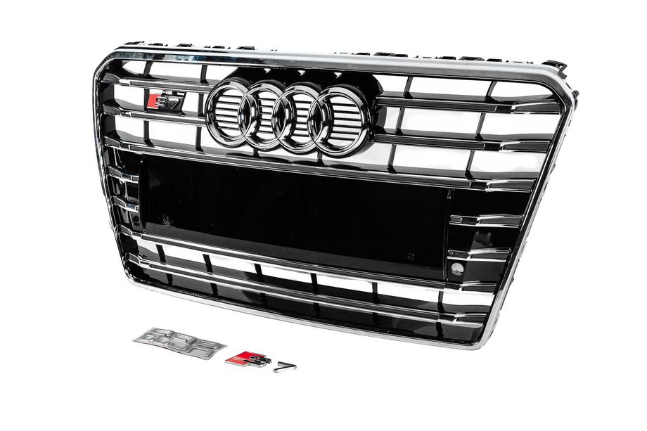 Audi A7 2010-2018 Grila fata S-Style (2010-2014, neagra cu crom) Foto 2