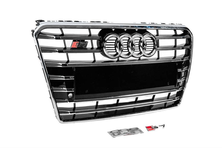 Audi A7 2010-2018 Grila fata S-Style (2010-2014, neagra cu crom) Foto 3