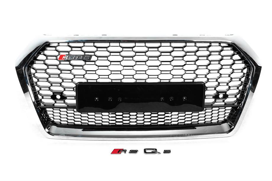 Audi Q5 2017-2025 Grila fata RSQ-Style fara logo (2017-2020, neagra cu crom) Foto 1