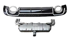 Audi A3 2012-2020 Difuzor spate cu tipsuri evacuare V-2 (pentru S/S-Line, 2012-2020) foto 1