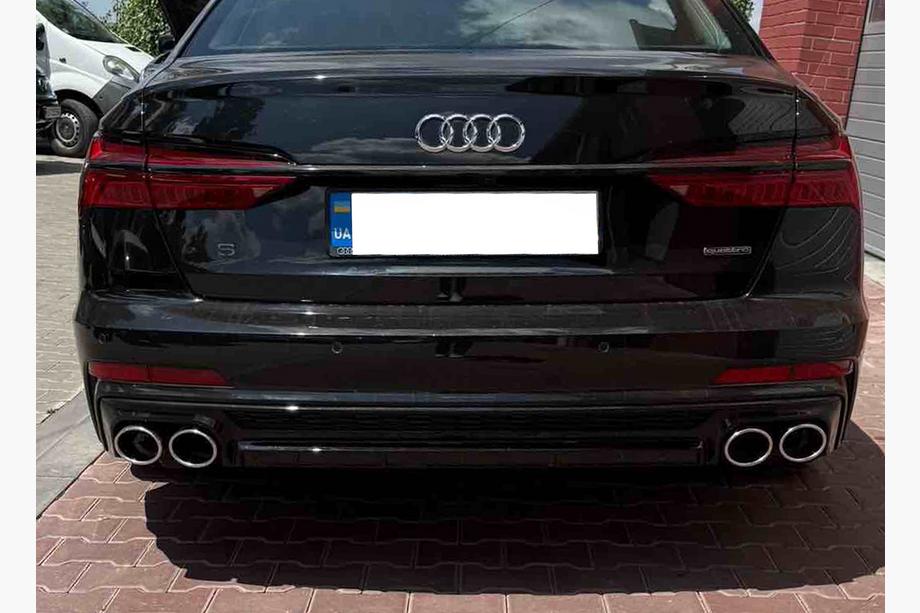 Audi A6 C8 2018–2025 Difuzor spate cu terminații evacuare S-Style Silver (pentru S / S-Line) Image