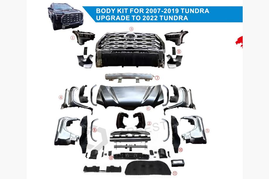 Toyota Tundra 2007-2021 Kit Facelift Upgrade 2024 (Set Complet) Foto 3