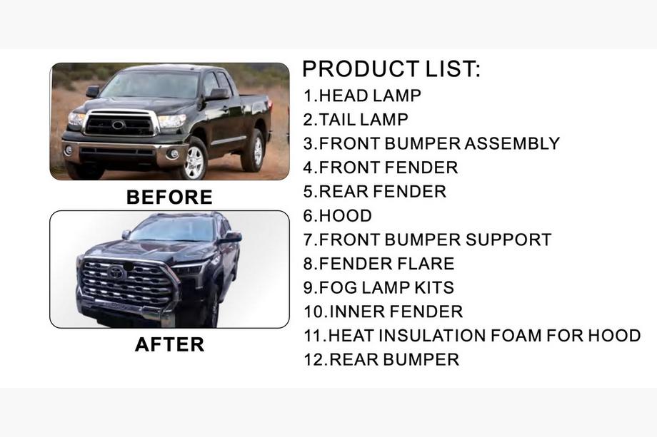 Toyota Tundra 2007-2021 Kit Facelift Upgrade 2024 (Set Complet) Foto 2