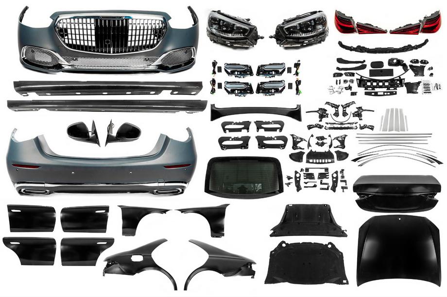 Mercedes S-class W221 2005-2013 Kit restyling catre W223 Maybach (cu manere usi si insertii) Image