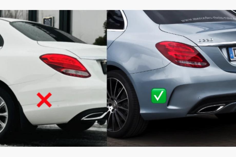 Mercedes C-class W205 2014-2021 Difuzor spate cu tipsuri Black (Design C63 2018-2021) Foto 3