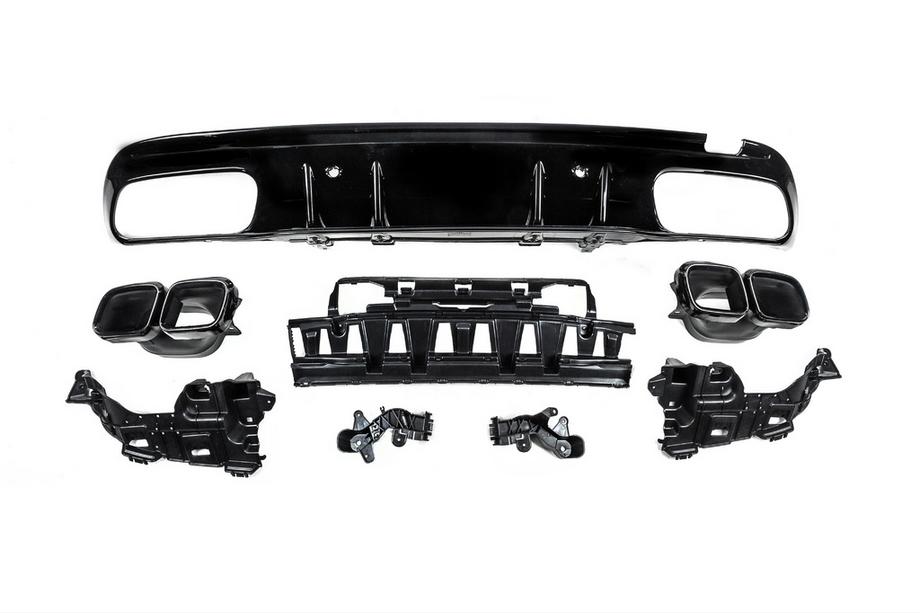 Mercedes C-class W205 2014-2021 Difuzor spate cu tipsuri Black (Design C63 2018-2021) Foto 2