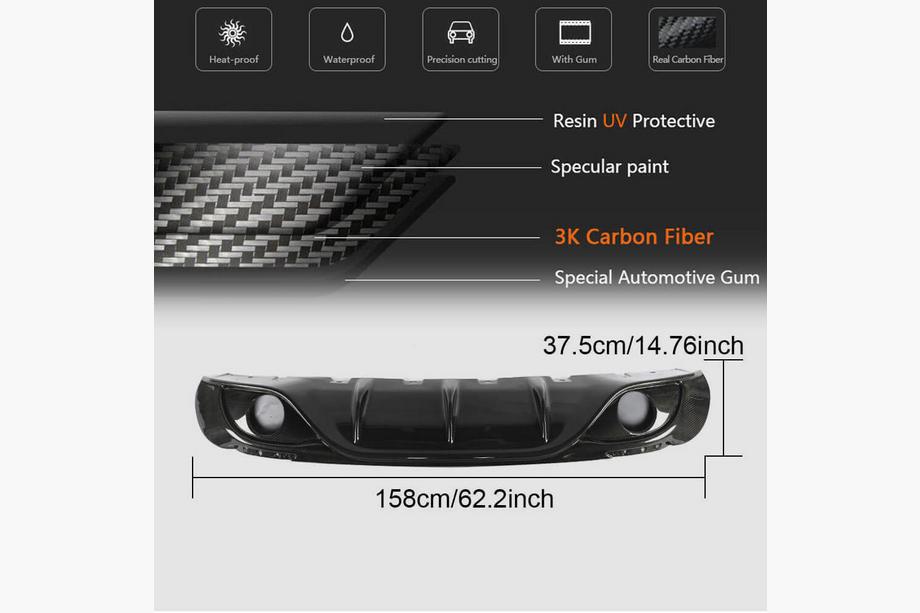 Alfa Romeo Giulia 2016-2022 Difuzor bara spate (pentru Sport, Carbon) Foto 6