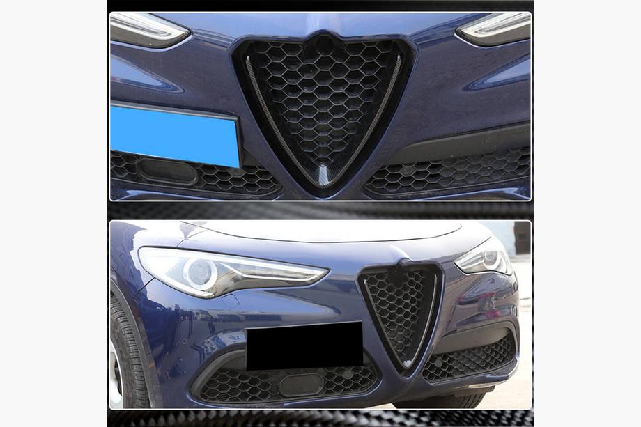 Alfa Romeo Stelvio 2016- Capac Grila Fata (2017-2023, Carbon Uscat) Foto 7