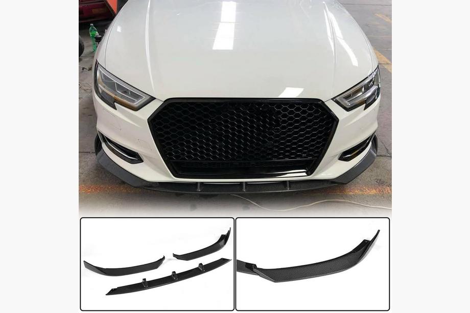 Audi A3 2012-2020 Prelungire lip bara fata Lip V1 (pentru Base 2017-2020 Sedan, Carbon) Image