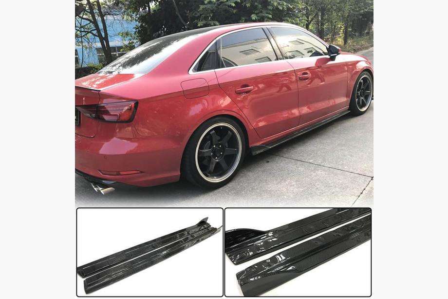 Audi A3 2012-2020 Praguri laterale (pentru Base Sedan, carbon) Image