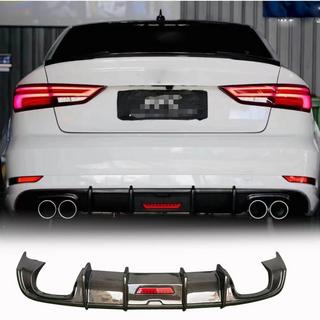 Difuzor bara spate cu stop LED (pentru Base Sedan 2017-2020, Carbon) foto 1