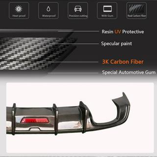 Difuzor bara spate cu stop LED (pentru Base Sedan 2017-2020, Carbon) foto 3