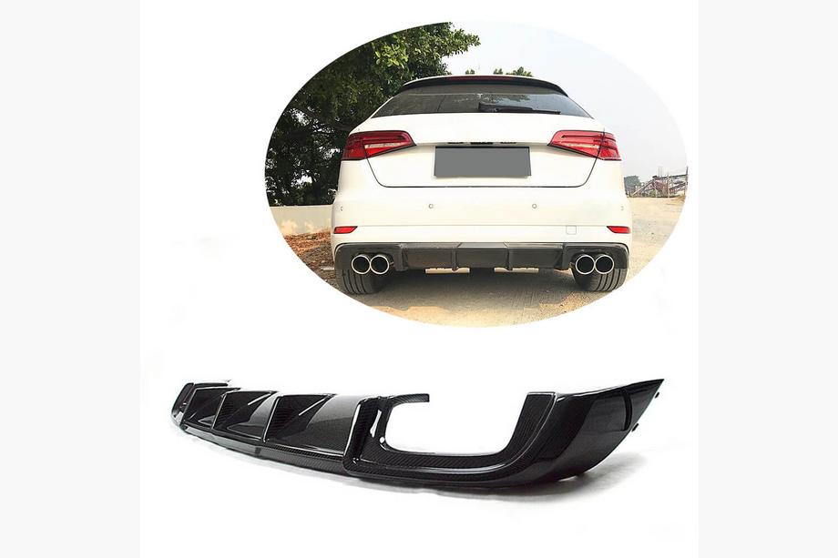 Audi A3 2012-2020 Difuzor bara spate V2 (pentru S-Line HB 2017-2020, Carbon) Image