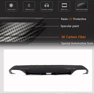 Difuzor bara spate V2 pentru S-Line Sedan 2020-2023 (Carbon) foto 4