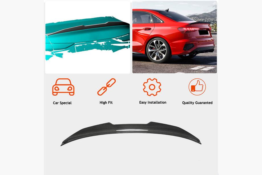 Audi A3 2020- Spoiler V2 (pentru Sedan, carbon) Foto 2