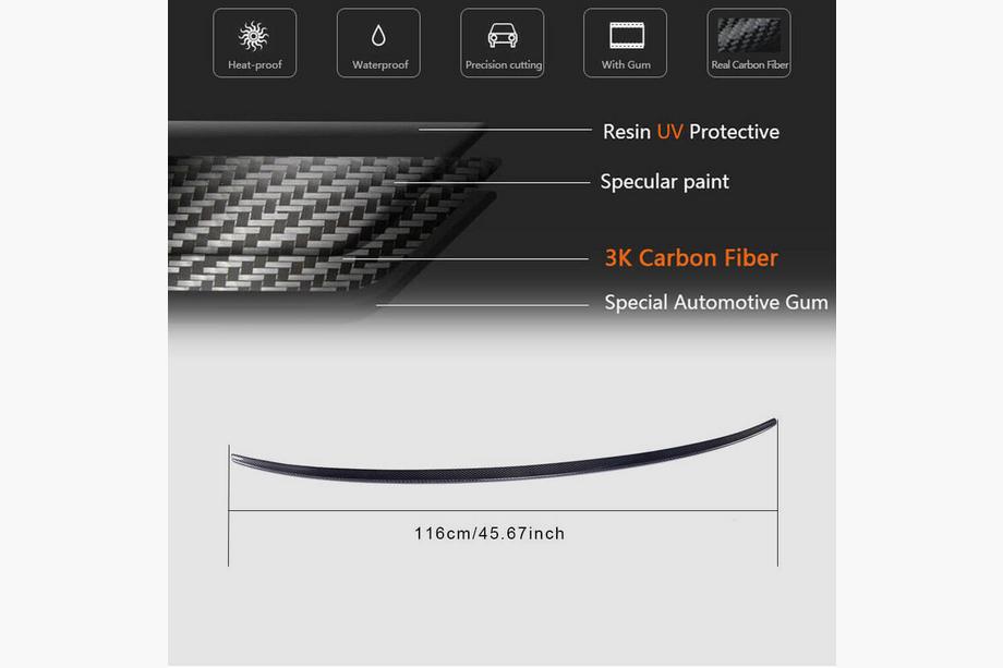 Audi A3 2012-2020 Spoiler portbagaj spate (FRP) Foto 5