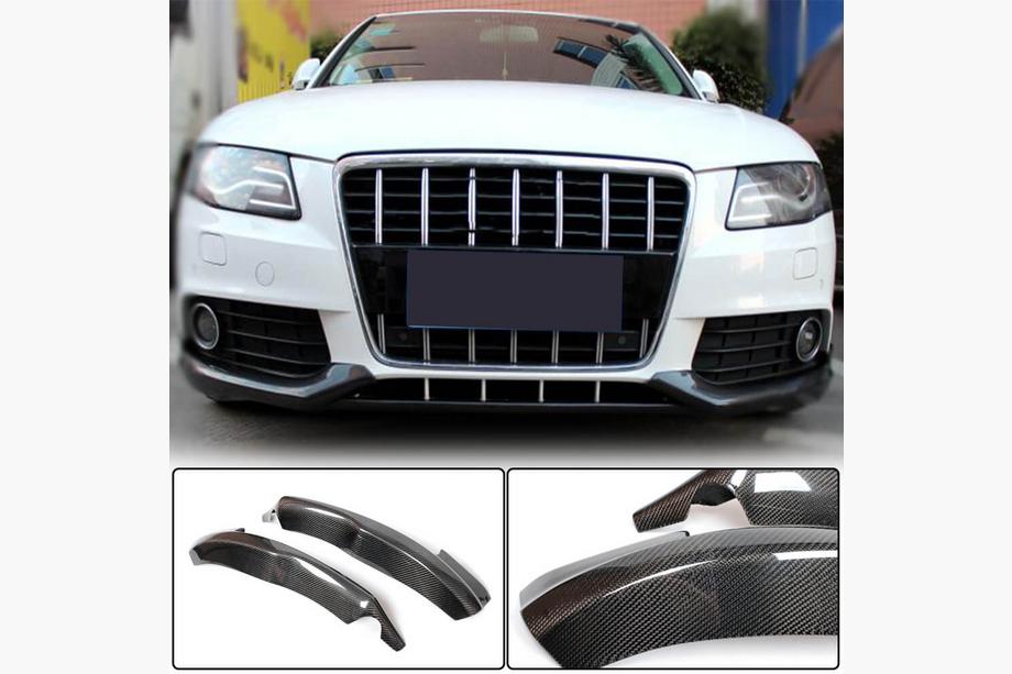 Audi A4 B8 2007-2015 Extensii Flap bara fata (pentru Base 2007-2011, Carbon) Image