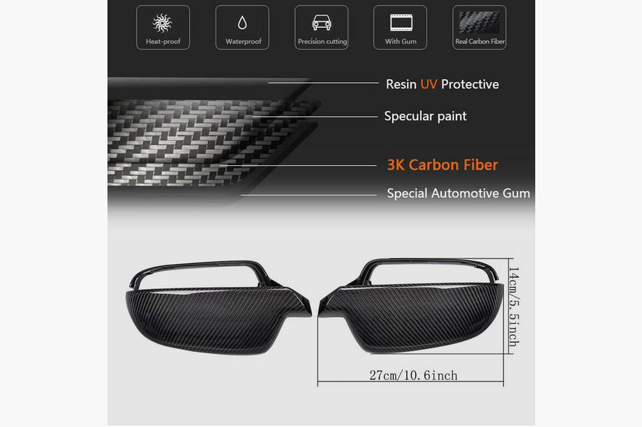 Audi A4 B8 2007-2015 Capace Oglinzi Inlocuire Style (Carbon) V2 Foto 5