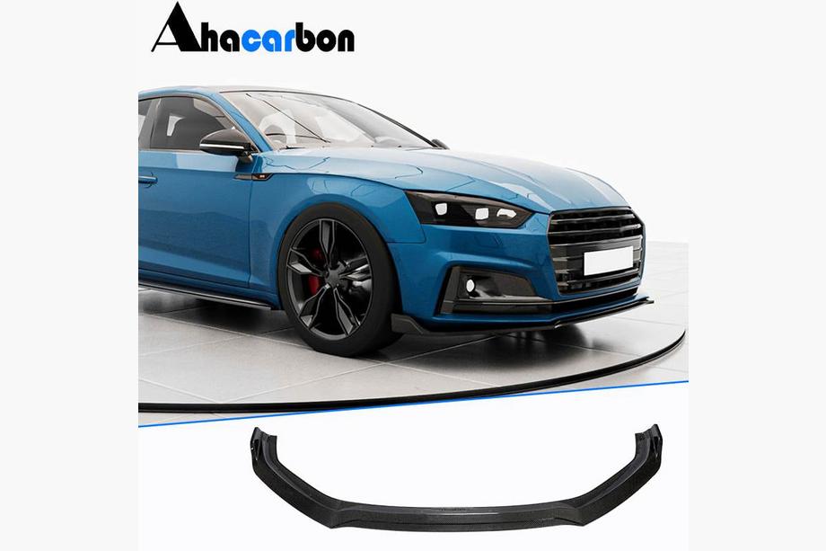 Audi A5 2016-2025 Prelungire bara fata Lip V2 (pentru S-Line 2016-2020, Carbon) Image