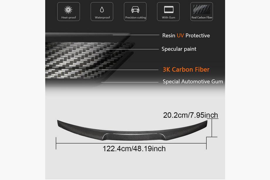 Audi A5 2016-2025 Spoiler V4 (pentru Sportback, Plastic) Foto 4