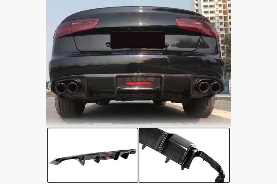 Audi A6 C7 2011–2018 Difuzor bara spate Carbon (pentru Base 2014-2018) Foto 1