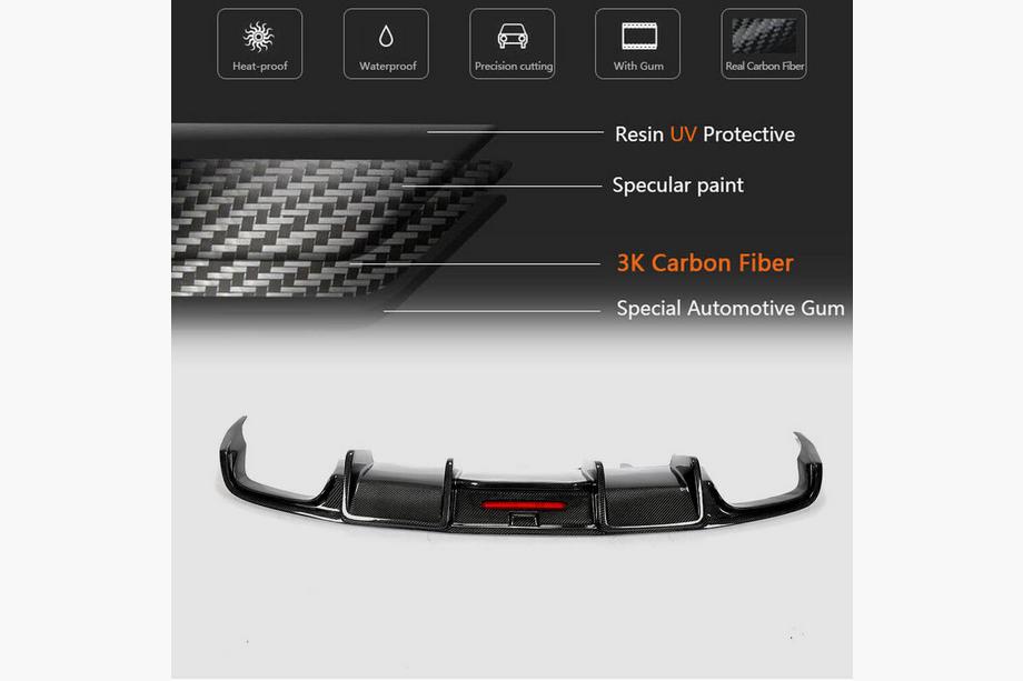 Audi A6 C7 2011–2018 Difuzor bara spate Carbon (pentru Base 2014-2018) Foto 6