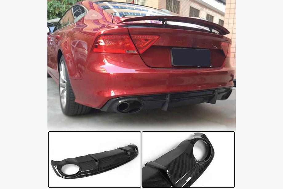 Audi A7 2010-2018 Difuzor bara spate V3 (pentru S-Line, 2010-2014, Carbon) Image
