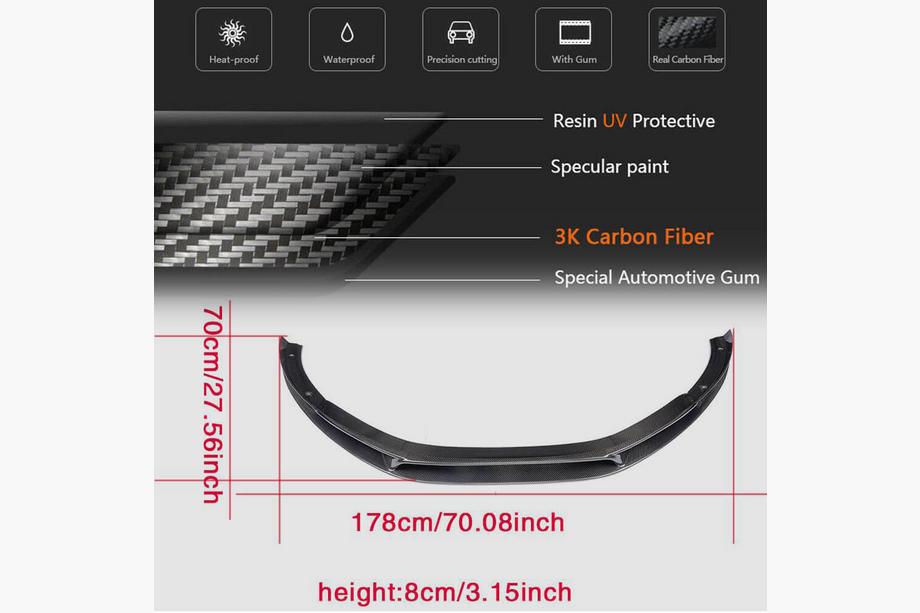 Audi R8 2006-2015 Lip Bara Fata (Carbon) Foto 7