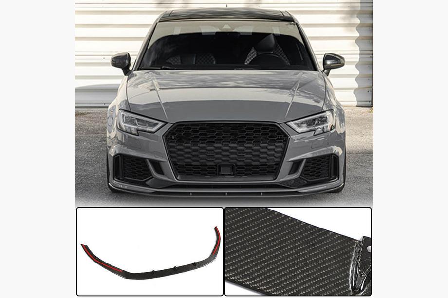 Audi A3 2012-2020 Prelungiri lip spoiler bara fata V5 (pentru RS3 Sedan 2017-2020, Carbon) Image