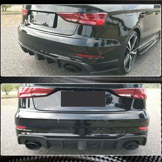 Difuzor bara spate cu stop LED V2 (pentru RS3 2017-2019, Carbon) Audi A3 2012-2020 foto 3