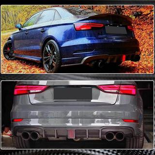 Difuzor bara spate cu stop LED V2 (pentru RS3 2017-2019, Carbon) Audi A3 2012-2020 foto 4