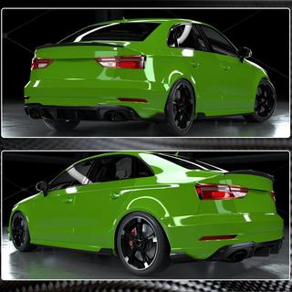 Difuzor bara spate V1 (pentru RS3 Sedan 2017-2019, Carbon) Audi A3 2012-2020 foto 4