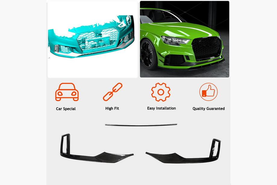 Audi A3 2012-2020 Prelungiri bara fata V1 (pentru RS3 Sedan 2017-2020, Carbon) Foto 2