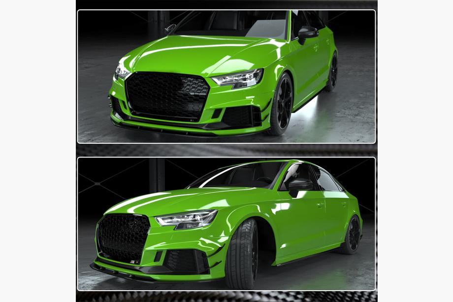 Audi A3 2012-2020 Prelungiri bara fata V1 (pentru RS3 Sedan 2017-2020, Carbon) Foto 5