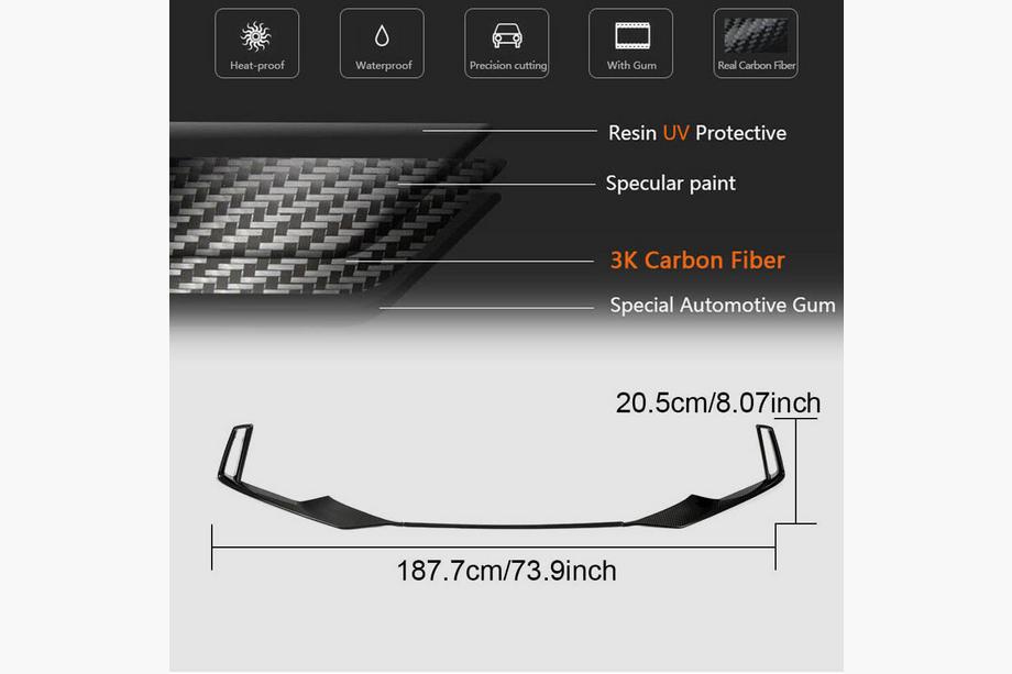 Audi A3 2012-2020 Prelungiri bara fata V1 (pentru RS3 Sedan 2017-2020, Carbon) Foto 6